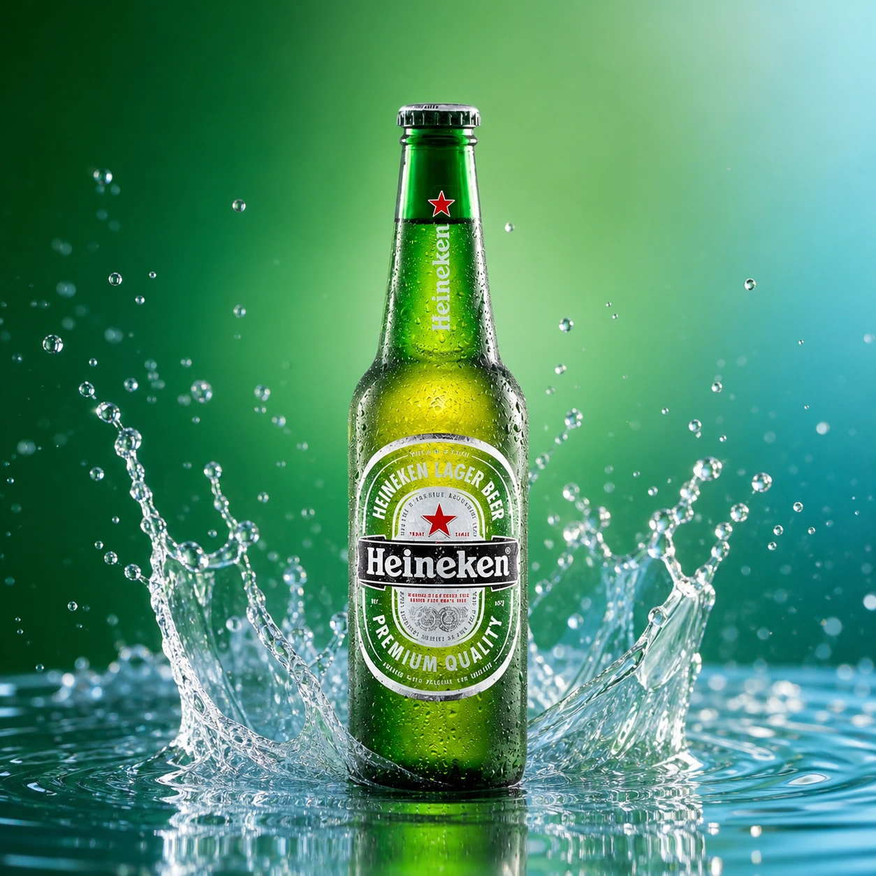 Heineken bottle presentation
